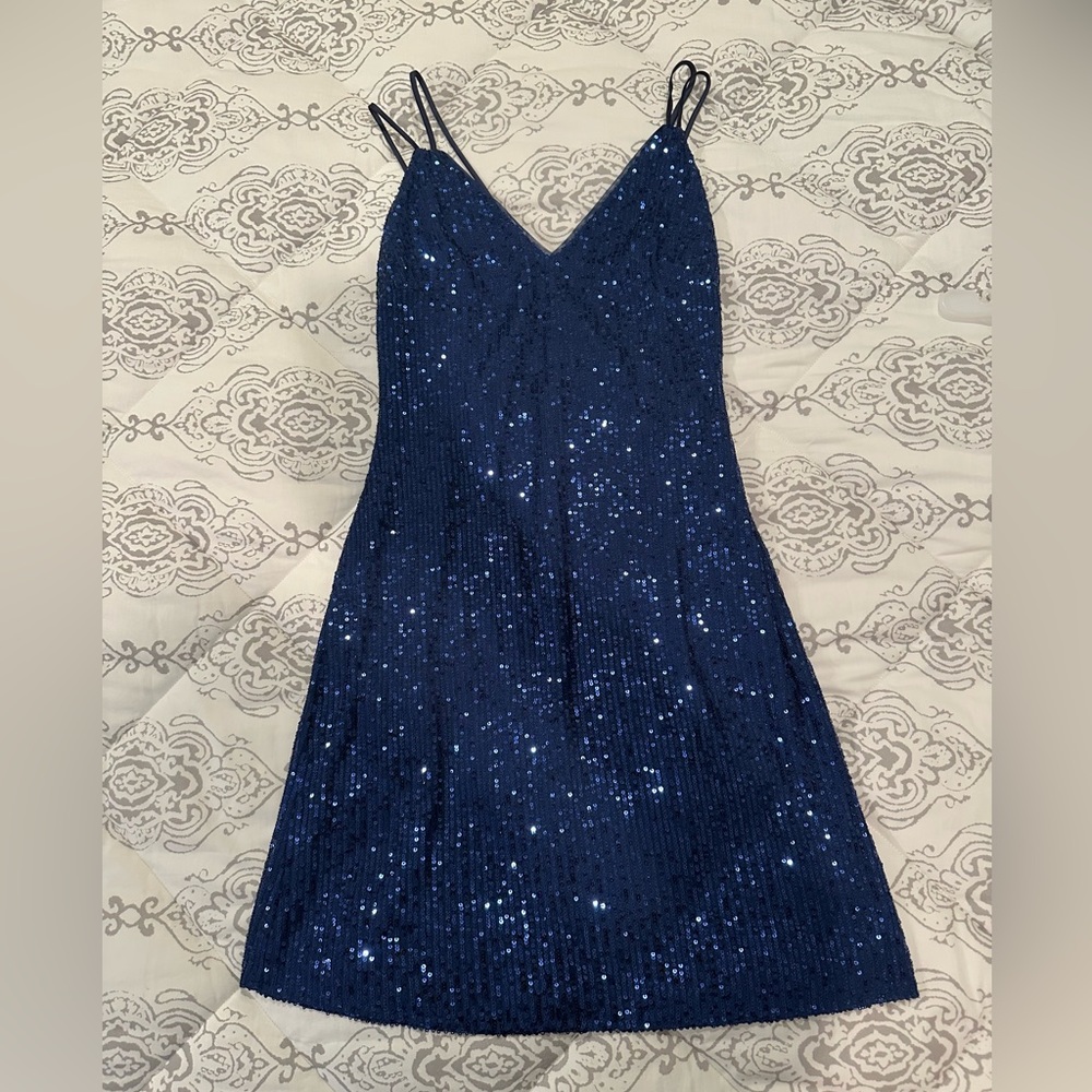 Navy Sequin Dress